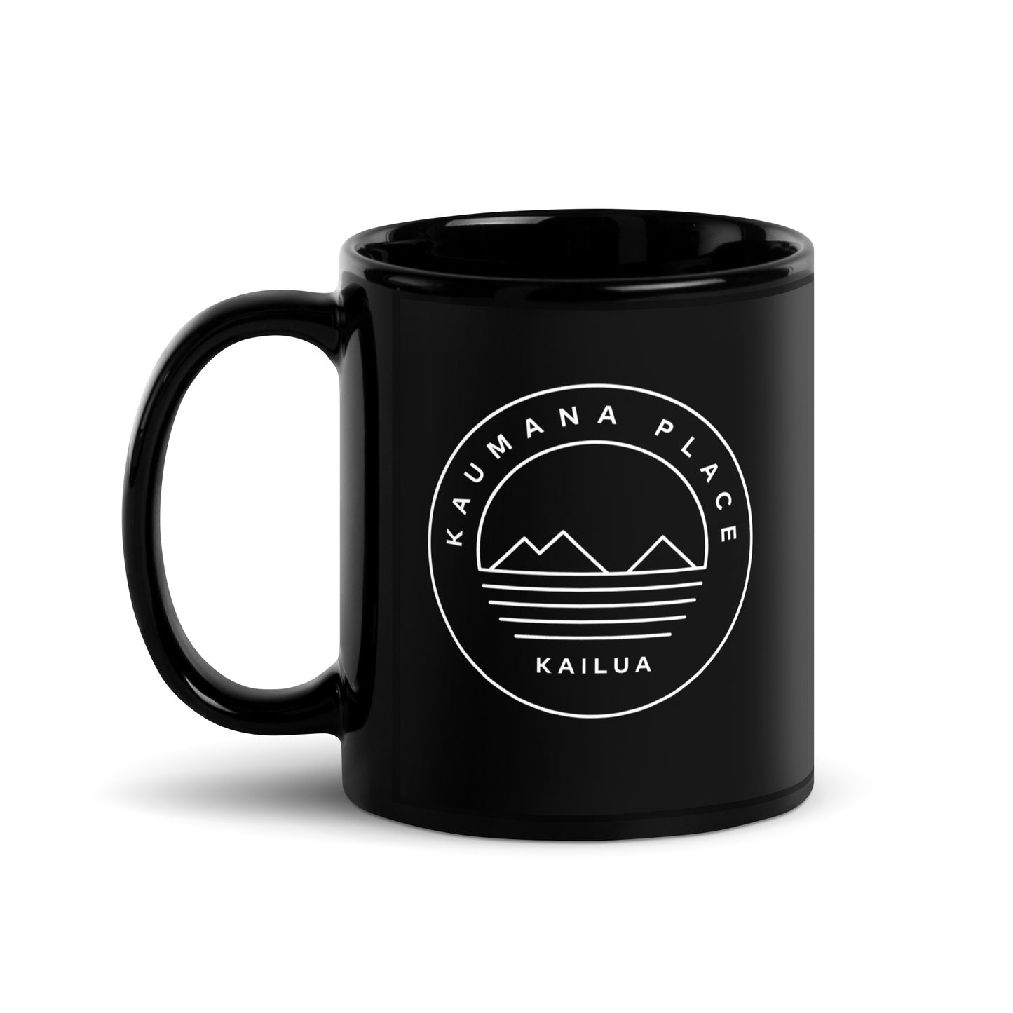 Kaumana Place Simple Mokes Black Glossy Mug