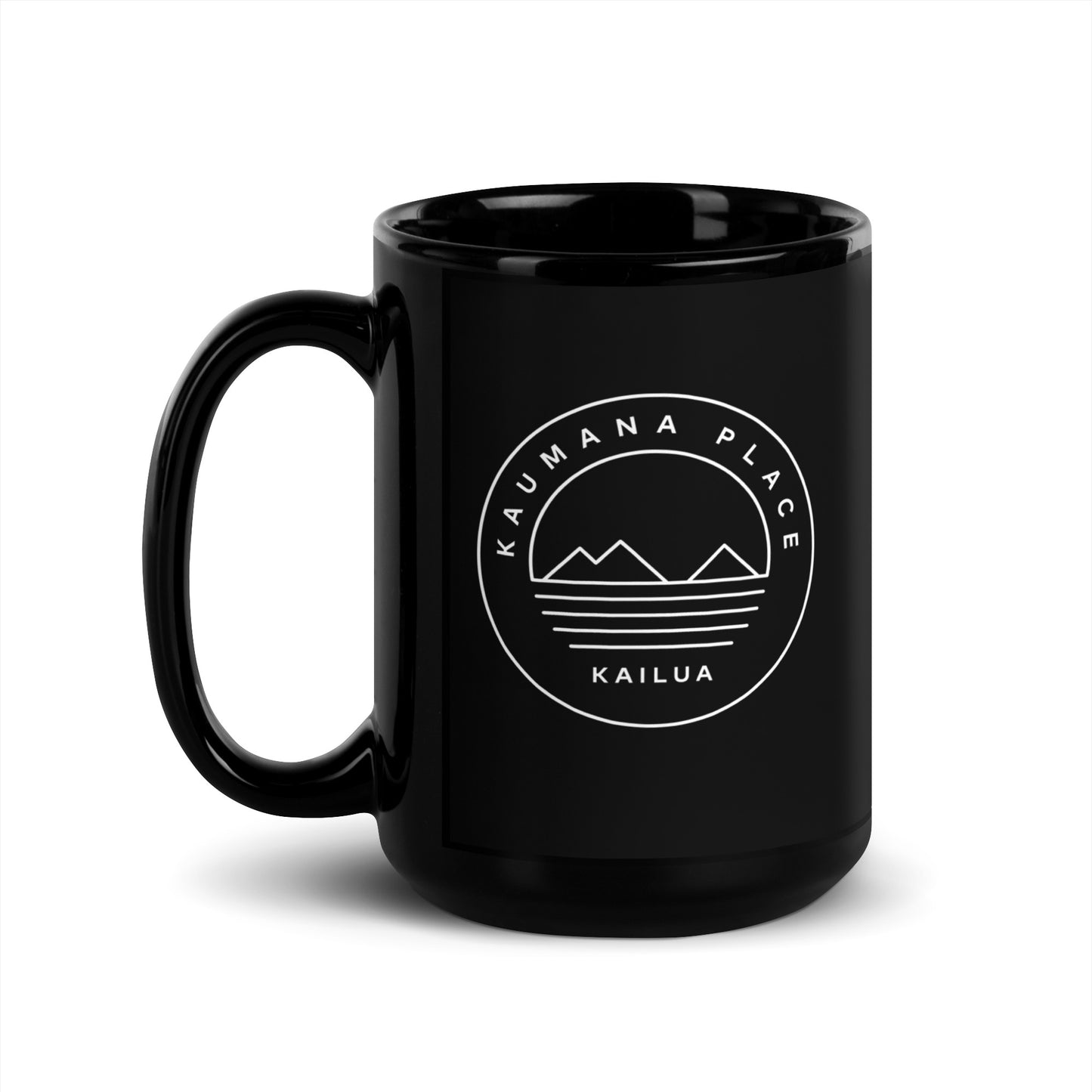 Kaumana Place Simple Mokes Black Glossy Mug