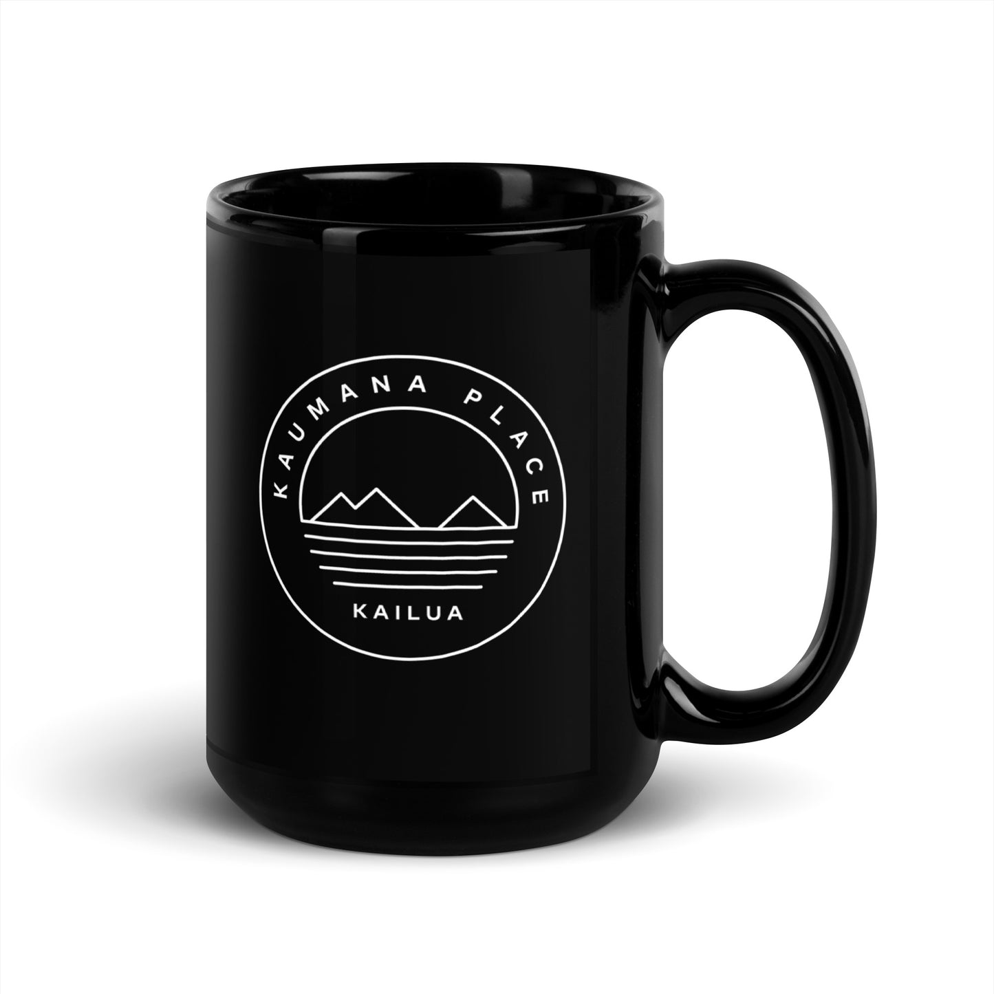 Kaumana Place Simple Mokes Black Glossy Mug