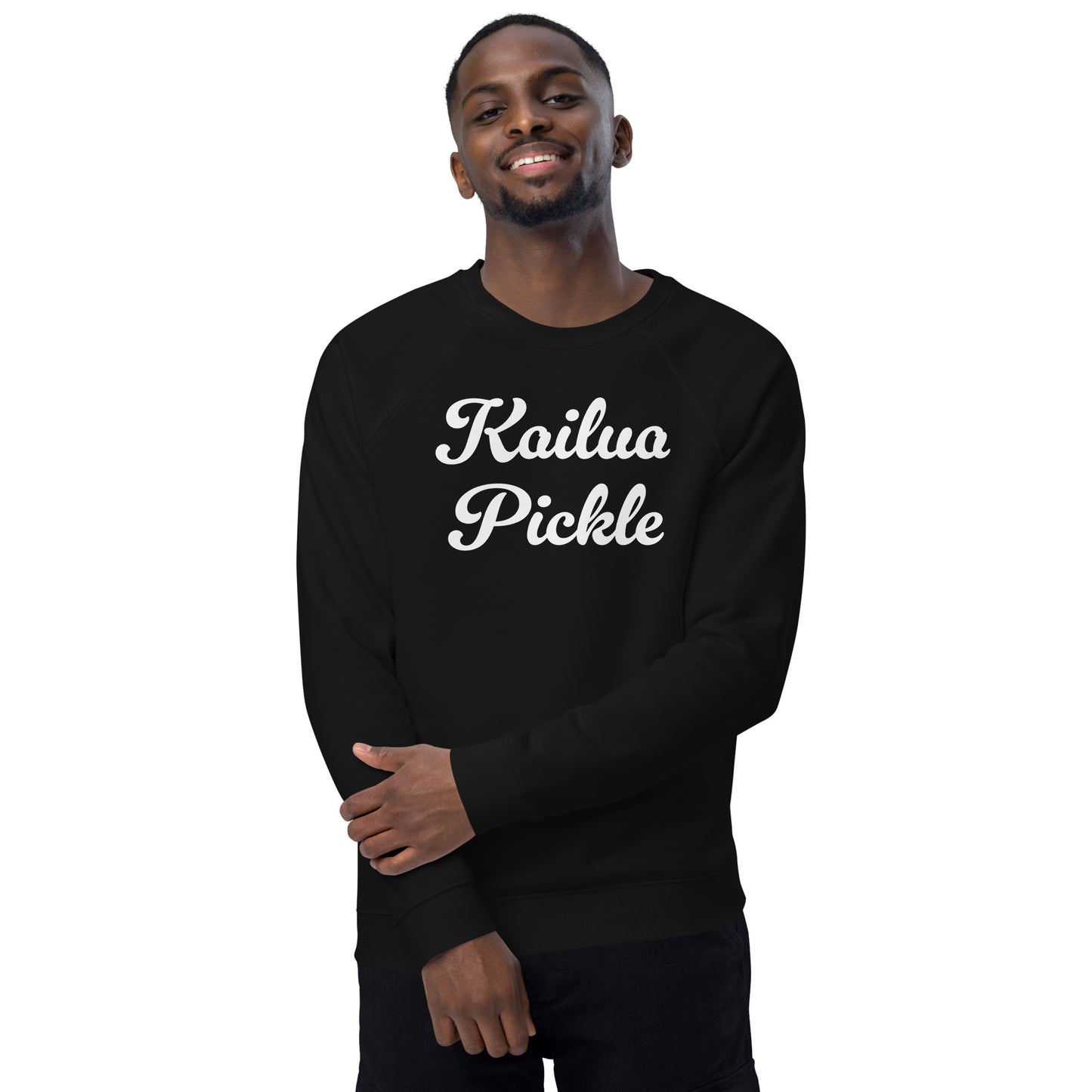 Kailua Pickle Unisex organic raglan sweatshirt