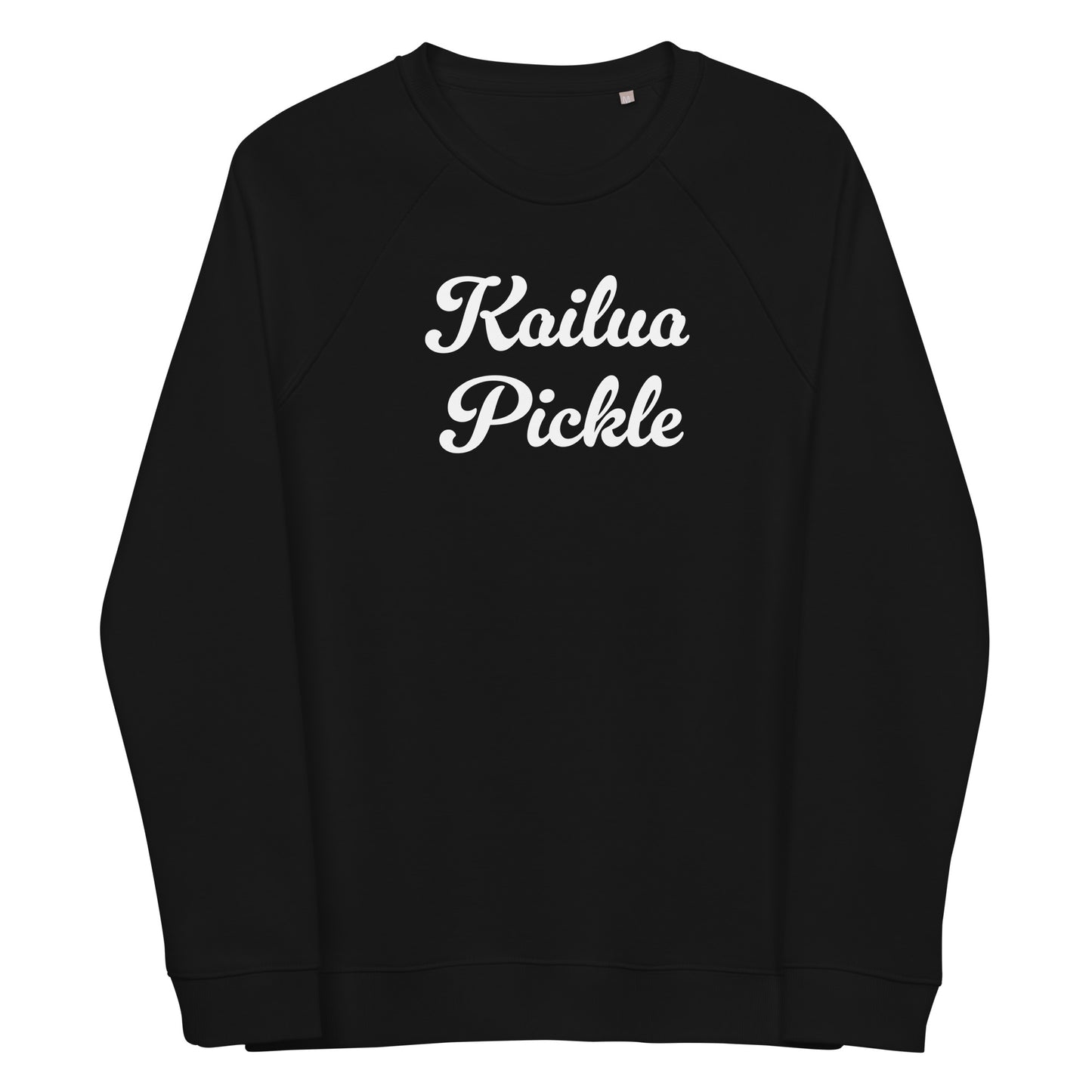 Kailua Pickle Unisex organic raglan sweatshirt