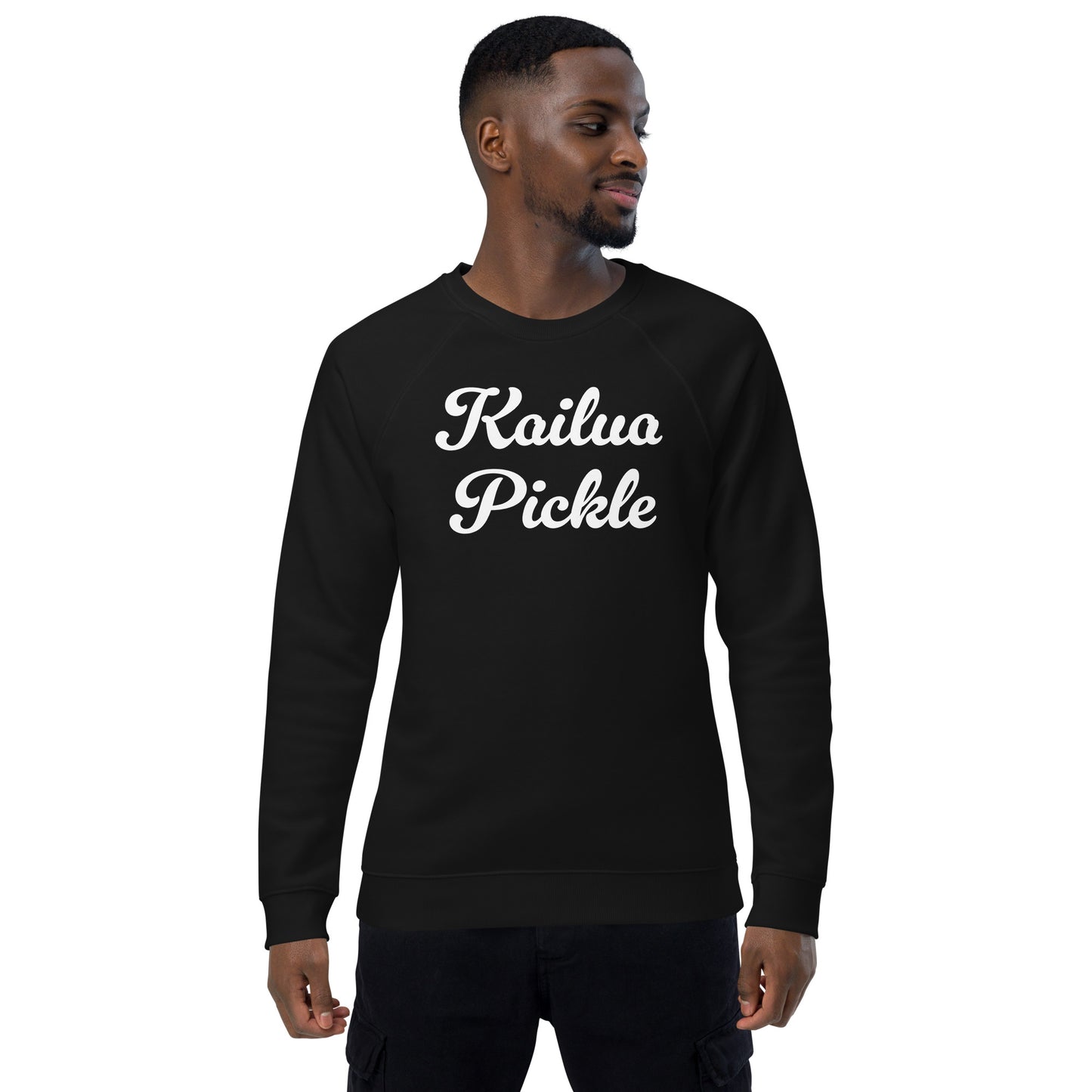 Kailua Pickle Unisex organic raglan sweatshirt