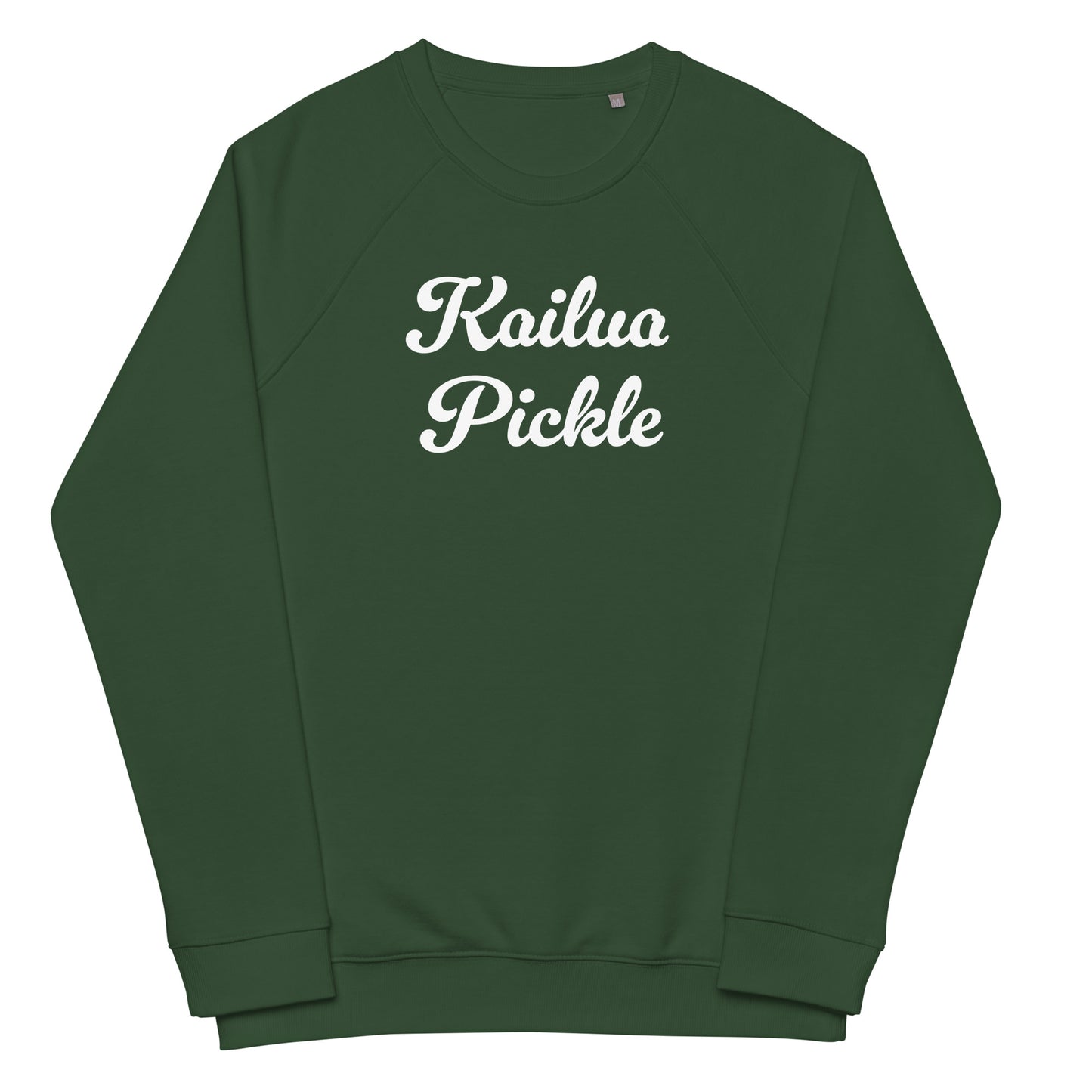 Kailua Pickle Unisex organic raglan sweatshirt