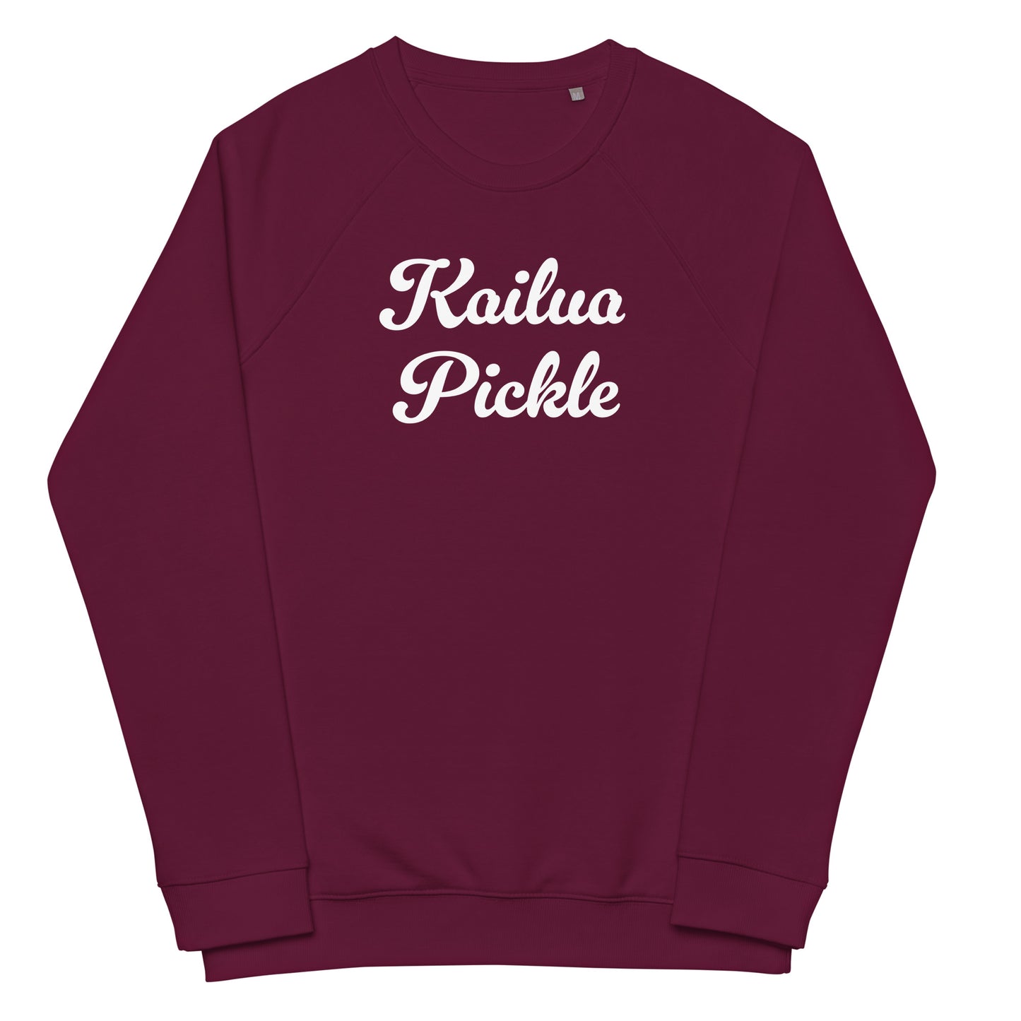 Kailua Pickle Unisex organic raglan sweatshirt