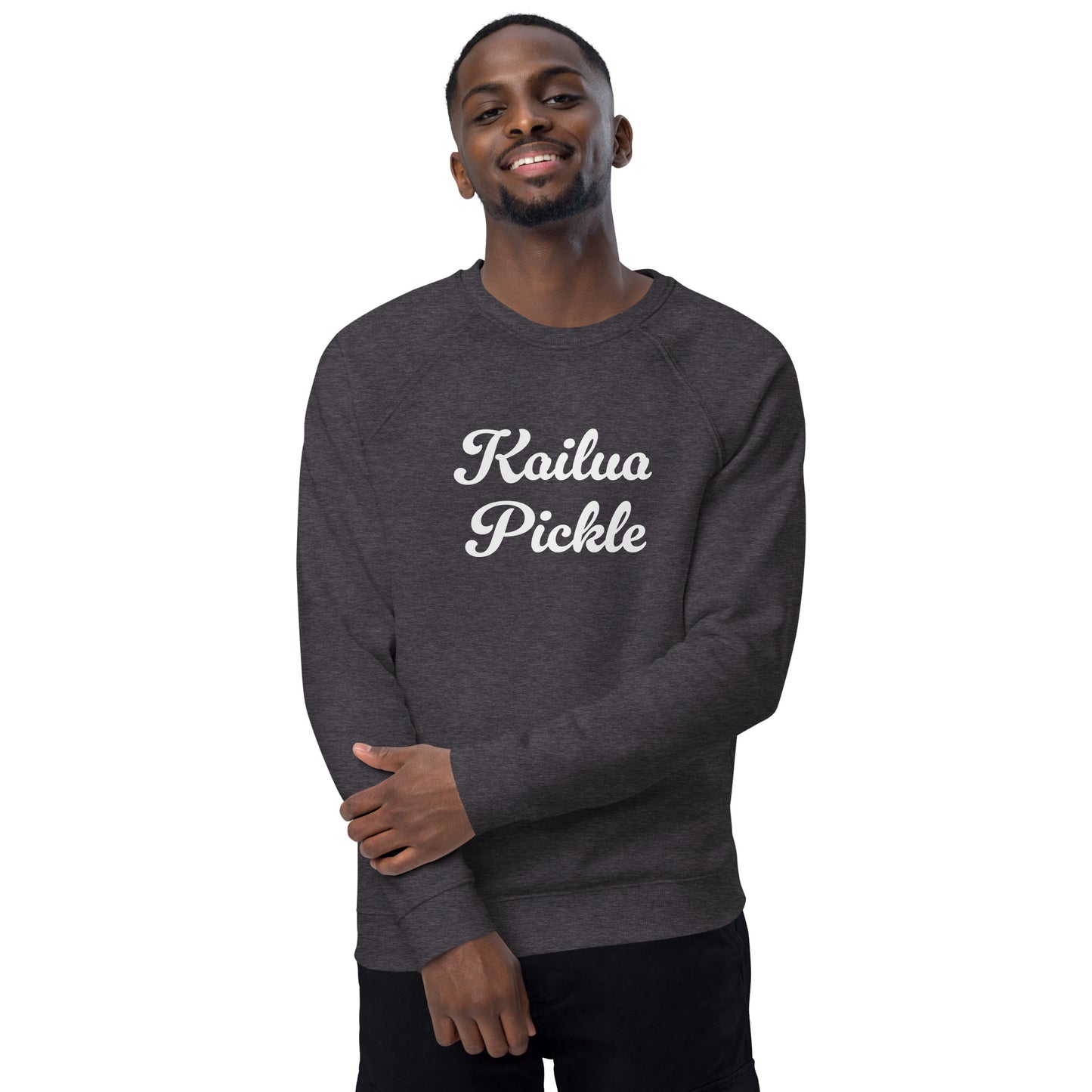 Kailua Pickle Unisex organic raglan sweatshirt