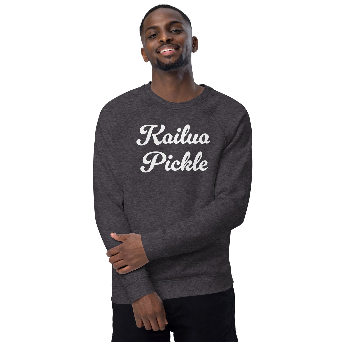 Kailua Pickle Unisex organic raglan sweatshirt