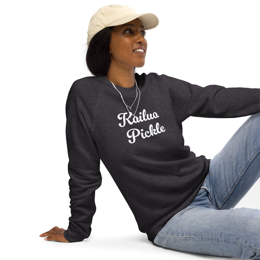 Kailua Pickle Unisex organic raglan sweatshirt