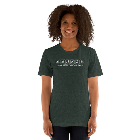 Slow Streets Menlo Park Banner Unisex t-shirt