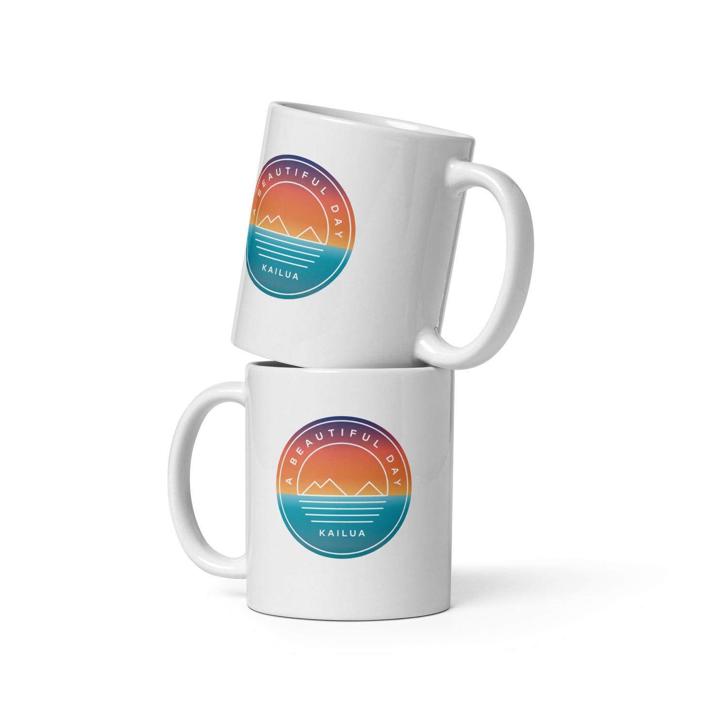 A Beautiful Day Mokes Sunrise White Glossy Mug