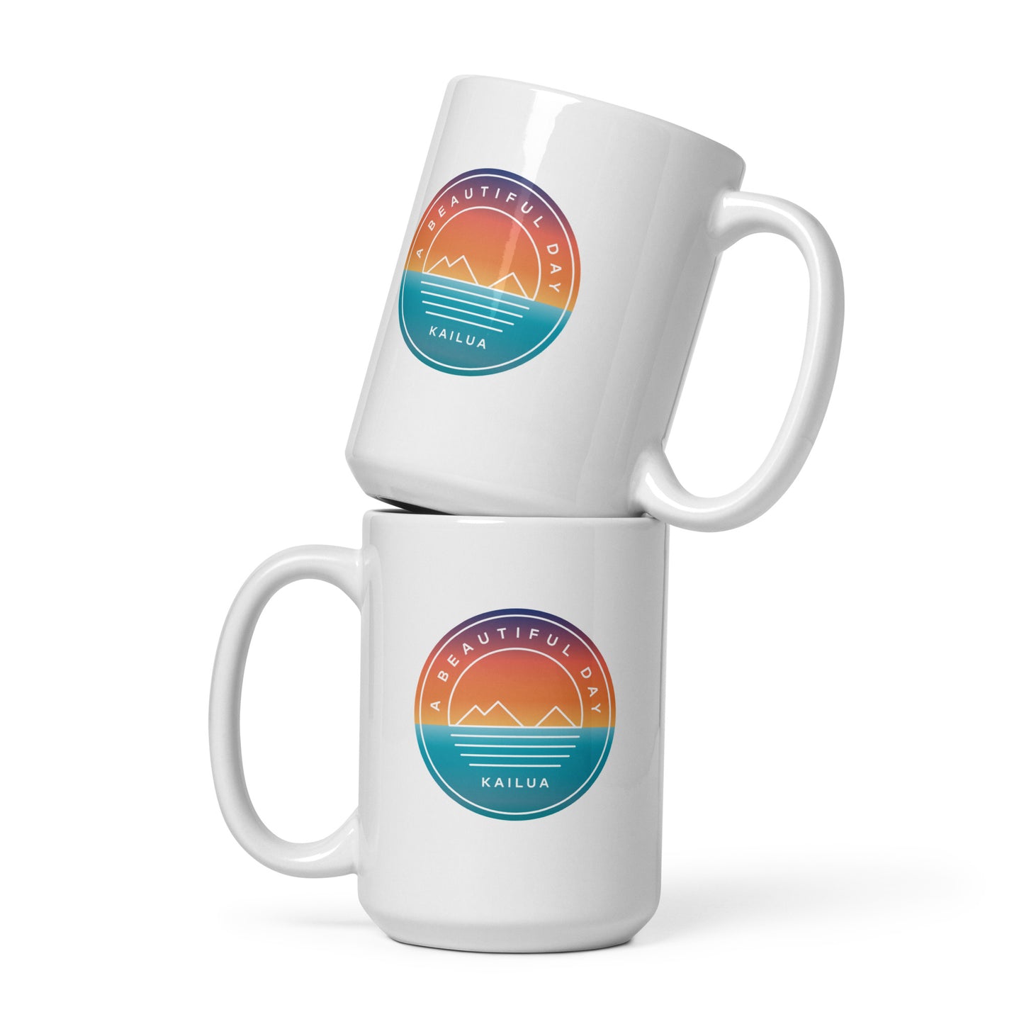 A Beautiful Day Mokes Sunrise White Glossy Mug