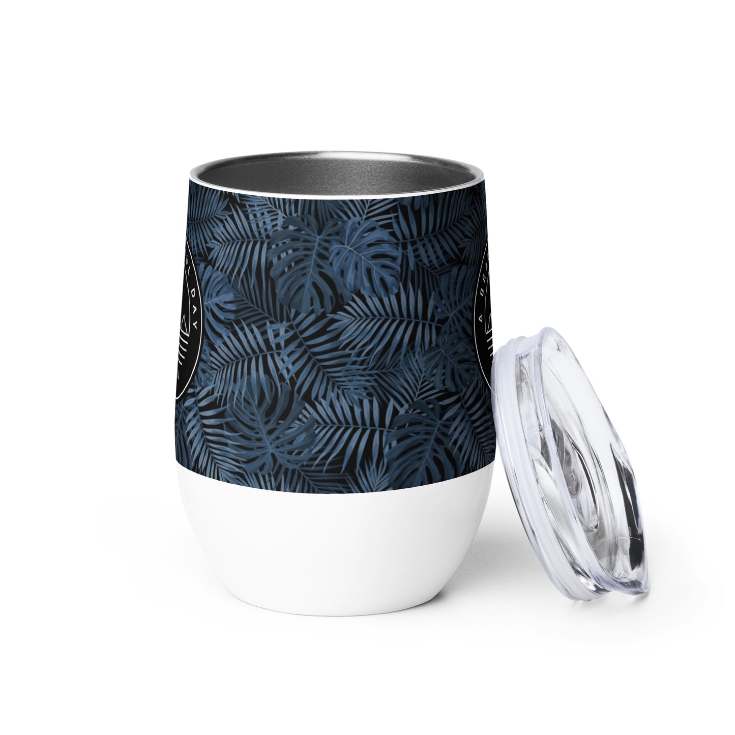 A Beautiful Day Blue Aloha Wine Tumbler by Kailua Store