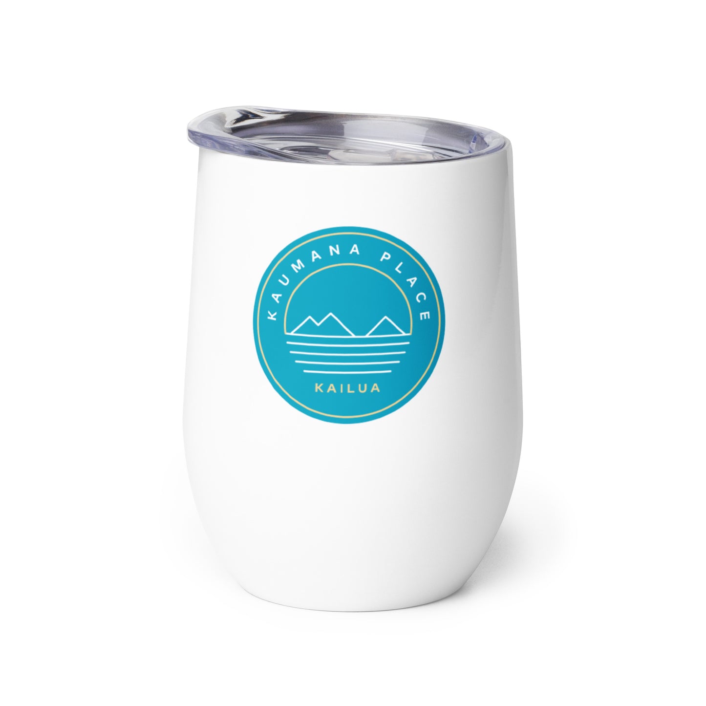 Kaumana Place Buff and Blue Wine Tumbler