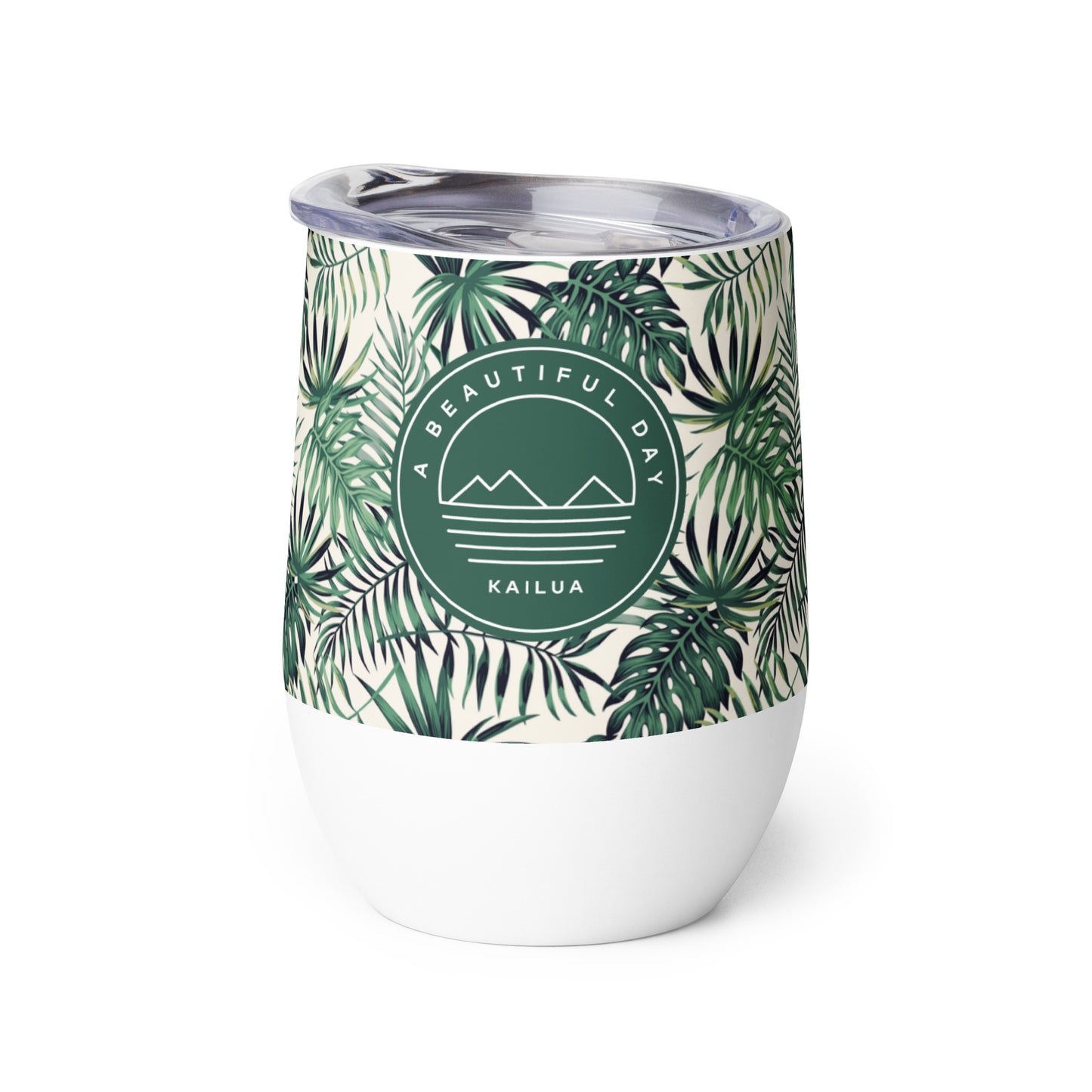 A Beautiful Day Green Aloha Wine Tumbler by Kailua Store