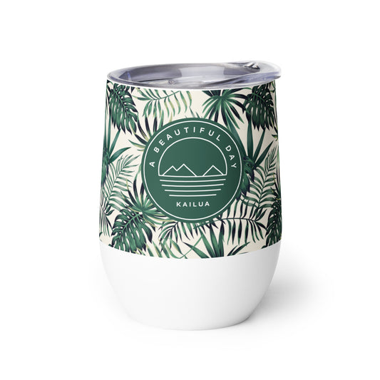 A Beautiful Day Green Aloha Wine Tumbler by Kailua Store