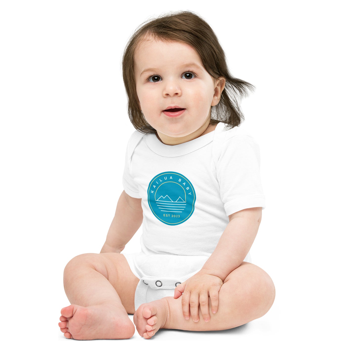 Kailua Baby Buff and Blue Onesie (Est. 2023)